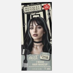 SPLAT Beetlejuice Beetlejuice 1-Wash Temporary Hair Dye Striking Silver, NEW